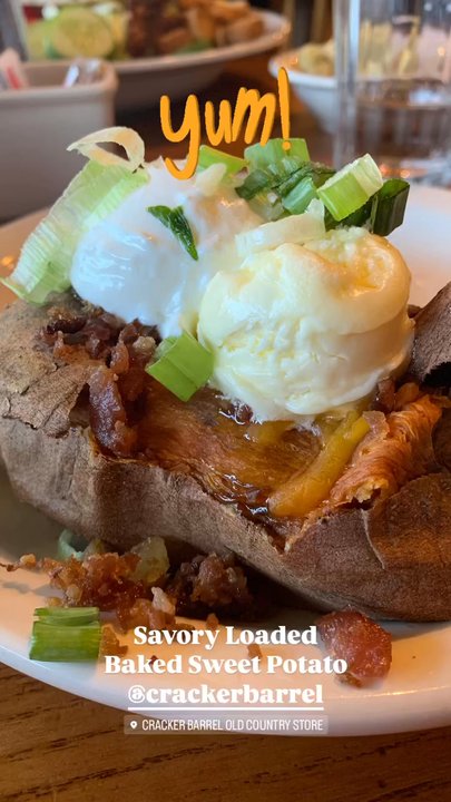 Cracker Barrel Old Country Store - Savory Loaded Baked Sweet Potato - American Near Me - Flagstaff, Arizona