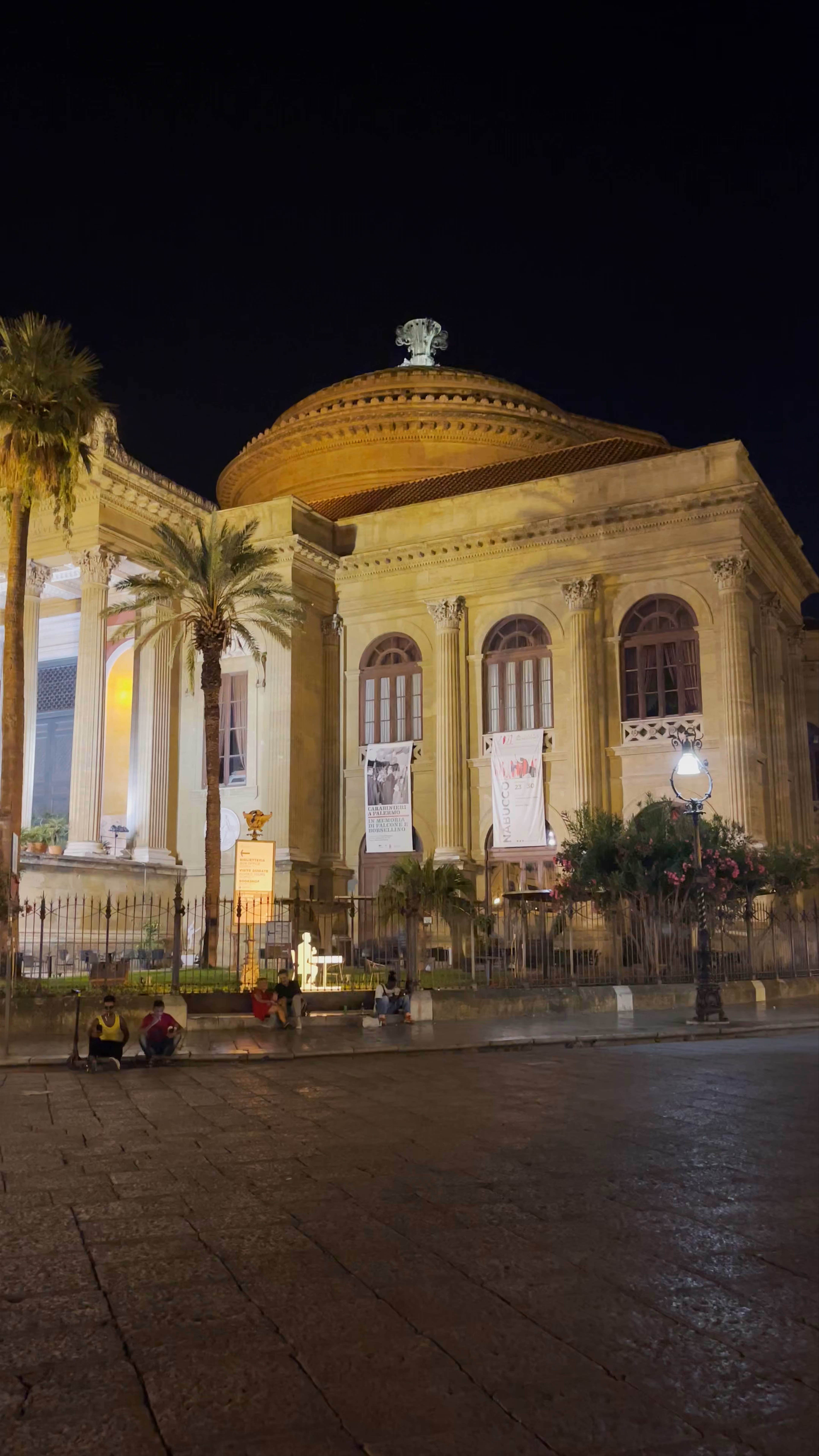 Palermo by Night: Piazza Giuseppe Verdi and Theatre Excitement