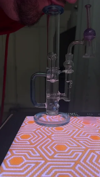 Preview pic of 25mm Rye Deyer Rig! Crushed Opal Marina! 10mm! Beautiful Piece! Amazing Work! Trusted Seller! Same Day Shipping!
