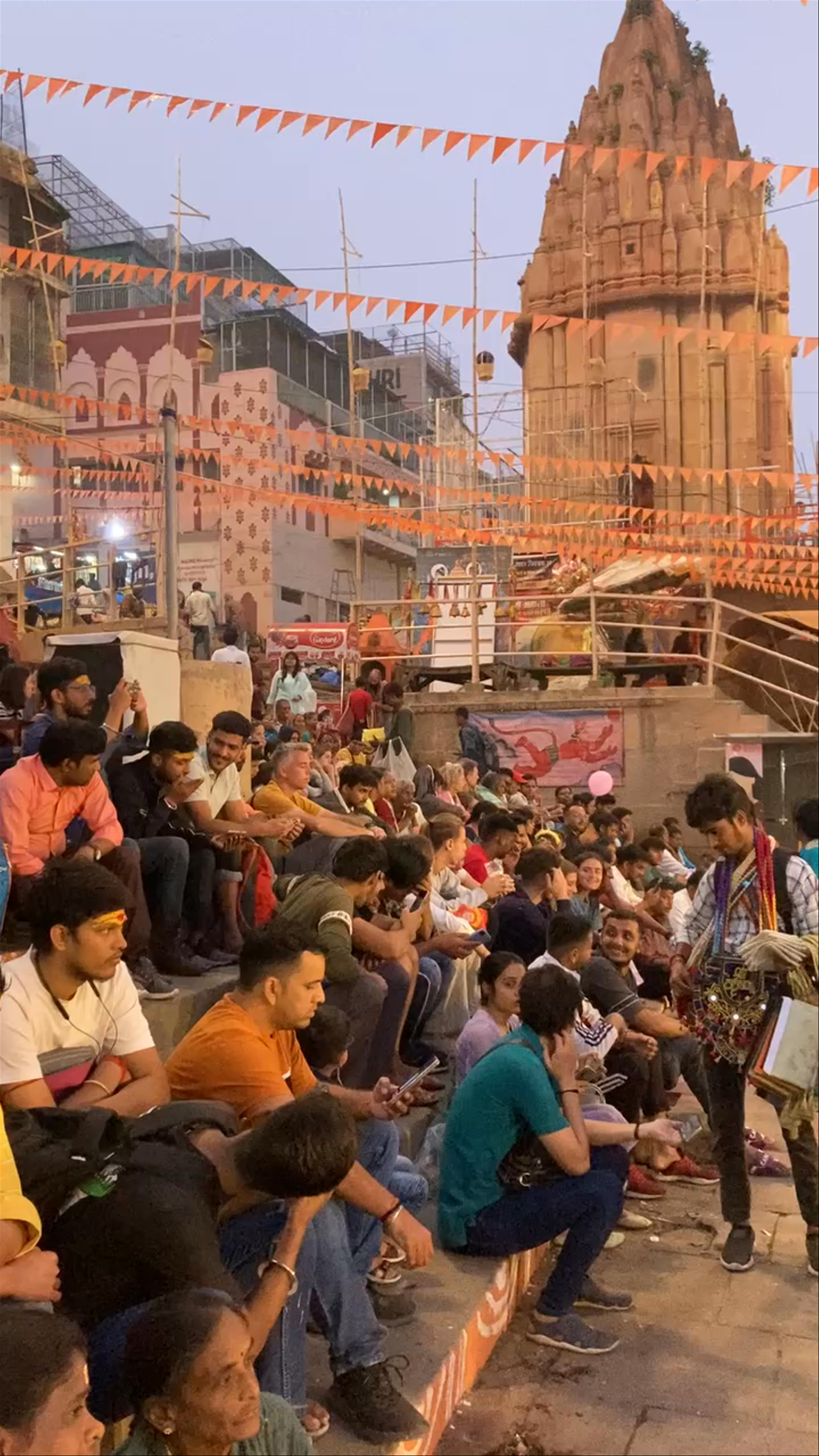 Evening Gathering at Shitala Mata Mandir Near Dashashwamedh Ghat, Varanasi