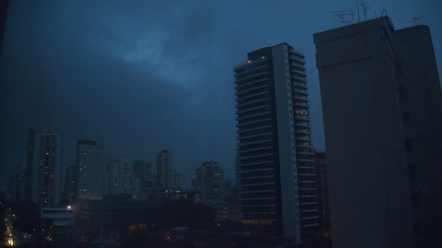 Gloomy city at night