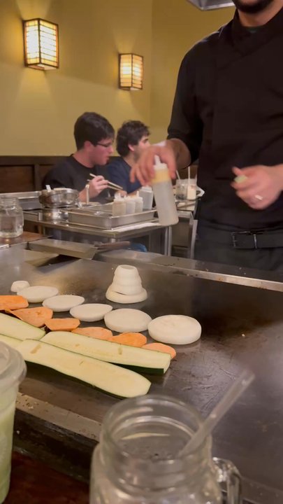 Aoki Teppanyaki - Volcano eruption time! - Sushi Bars Near Me - Miami, Florida