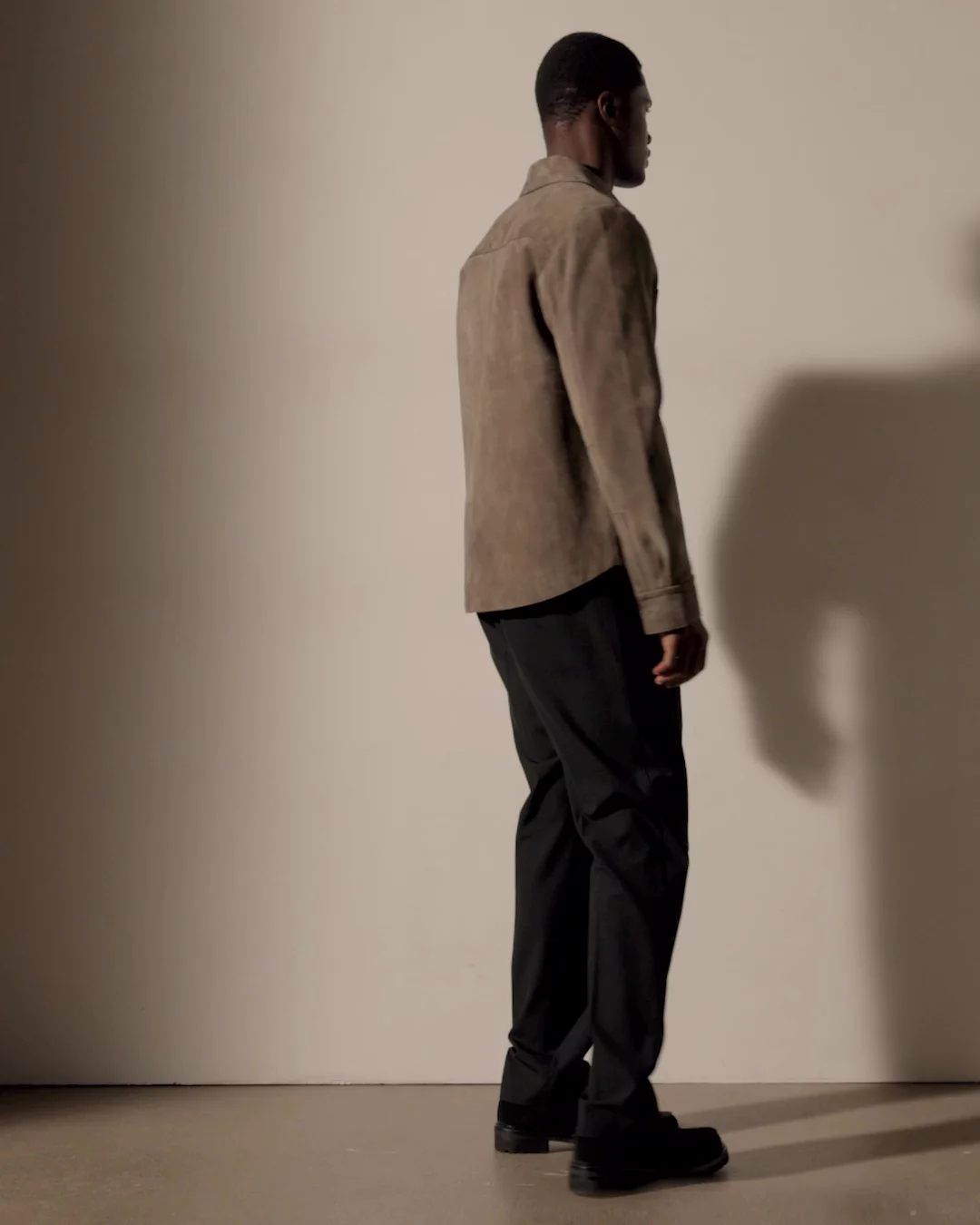 Suede Western Shirt - Caribou | James Perse Los Angeles