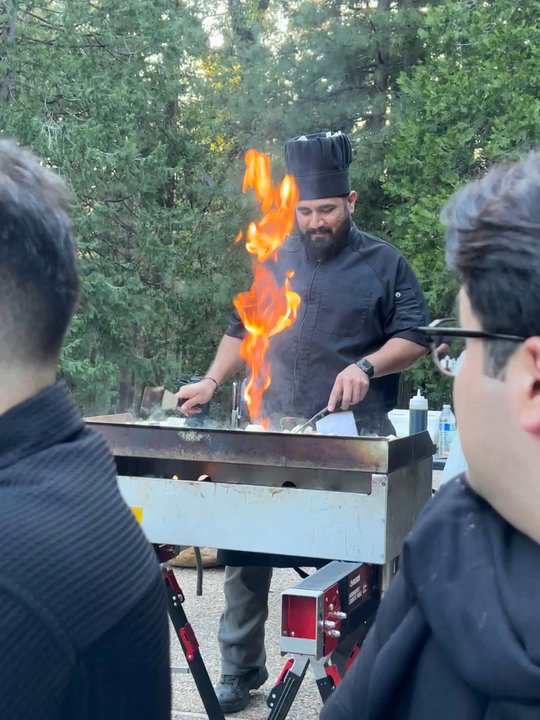 Chef Octavio - onion volcano! - Personal Chefs Near Me