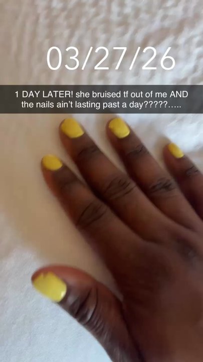 Instyle Nail Spa - One day later. Same lady who did these nails and briused my arm. They're peeling and chipping. SMH - Nail Salons Near Me - Olympia, Washington
