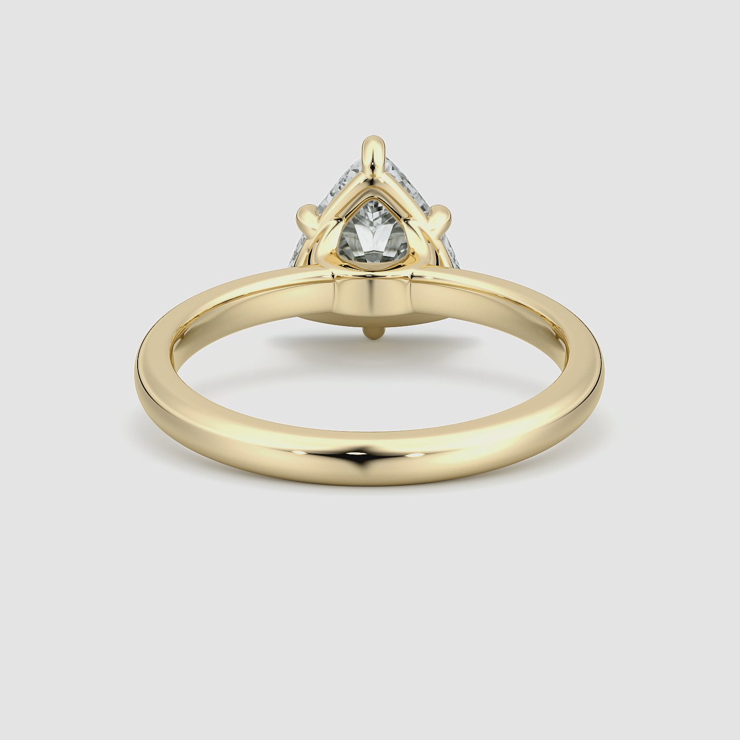 The Signature 6 Prong | Trillion | 18k | Yellow Gold | bandAccent: Plain | bandWidth: large | hiddenHalo: no | diamondOrientation: vertical | caratWeight: other