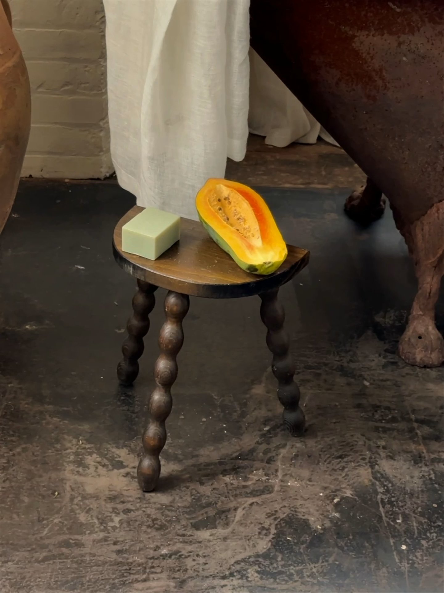 Demi-Lune French Tripod Stool
