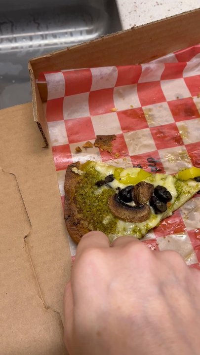 The Corner Crust - Permanent marker notes under the pizza - Pizza Near Me - Durant, Oklahoma