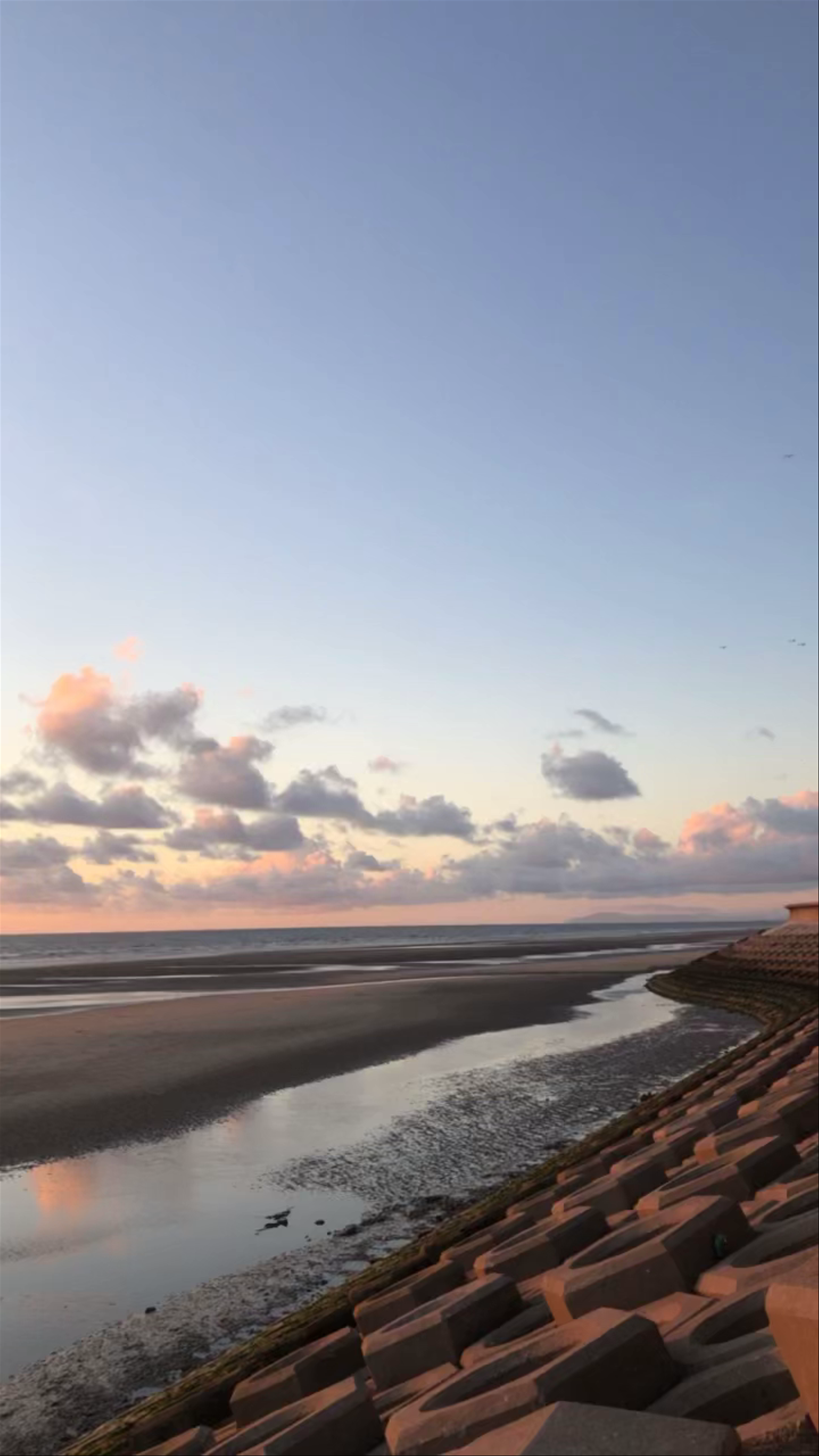 Serene Sunset at Blackpool Beach Promenade