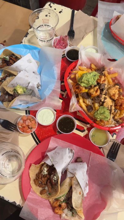 The Taco Stand - MAR Y TIERRA BURRITO, MAR Y TIERRA FRIES, AL PASTOR TACO - Mexican Near Me - Orange, California