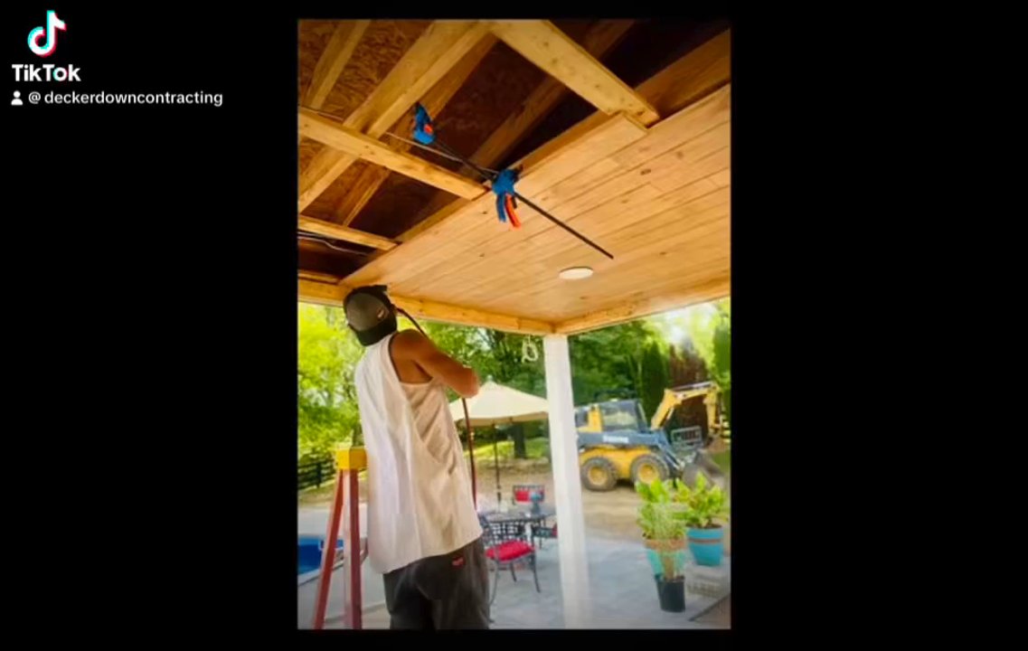 Decker Down Contracting - This is a Timelapse of a patio ceiling and trim we did recently. - General Contractors Near Me