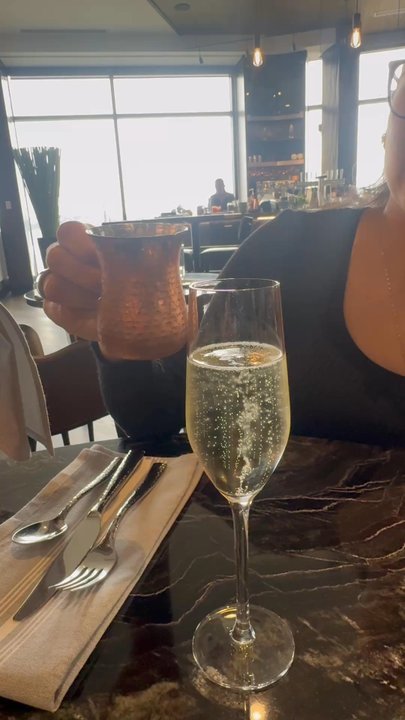 Copper and Salt Northwest Kitchen - mimosa bottle with 3 different syrup options - Breakfast & Brunch Near Me - Ruston, Washington