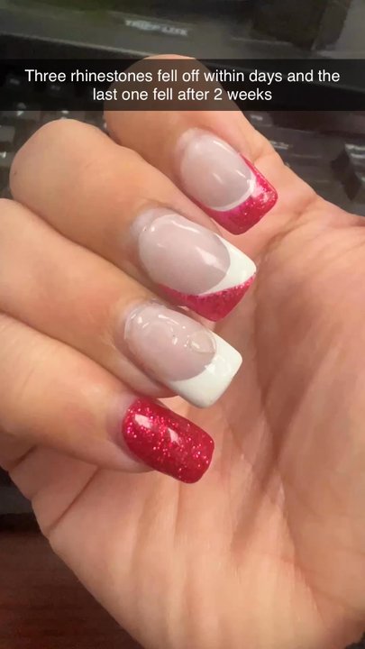 Paradise Nails - The rhinestones fell off after a few days and the last one fell off after 2 weeks. - Nail Salons Near Me - Ontario, California