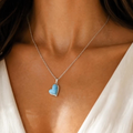 Larimar Floating Heart Necklace 
