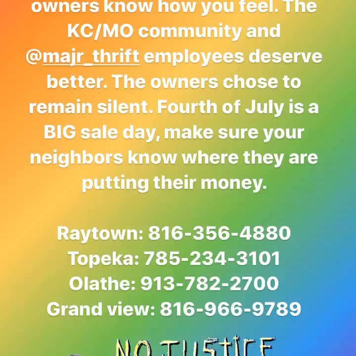Maj R Thrift - Maj-R-Thrift is racist towards customers as well as employees. See my review for more details - Thrift Stores Near Me - Olathe, Kansas