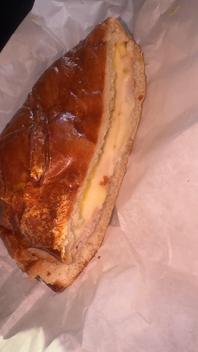 Bascom Donuts - The sandwich was big, this is half, I couldn't finish lol - Donuts Near Me - San Jose, California