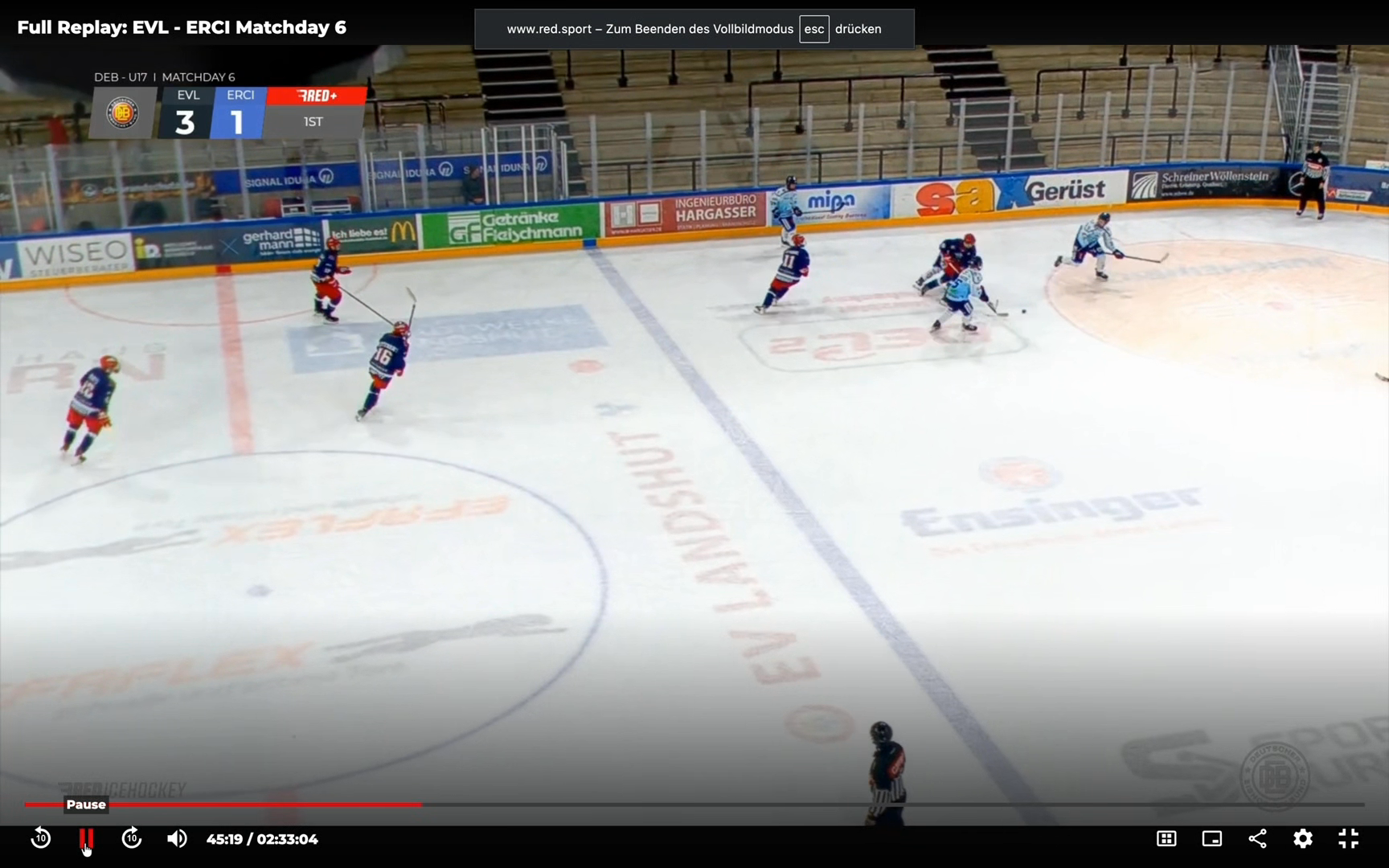 Killian Ginsburg's Thunderous Hit vs Landshut U17 | ERC Ingolstadt Highlights