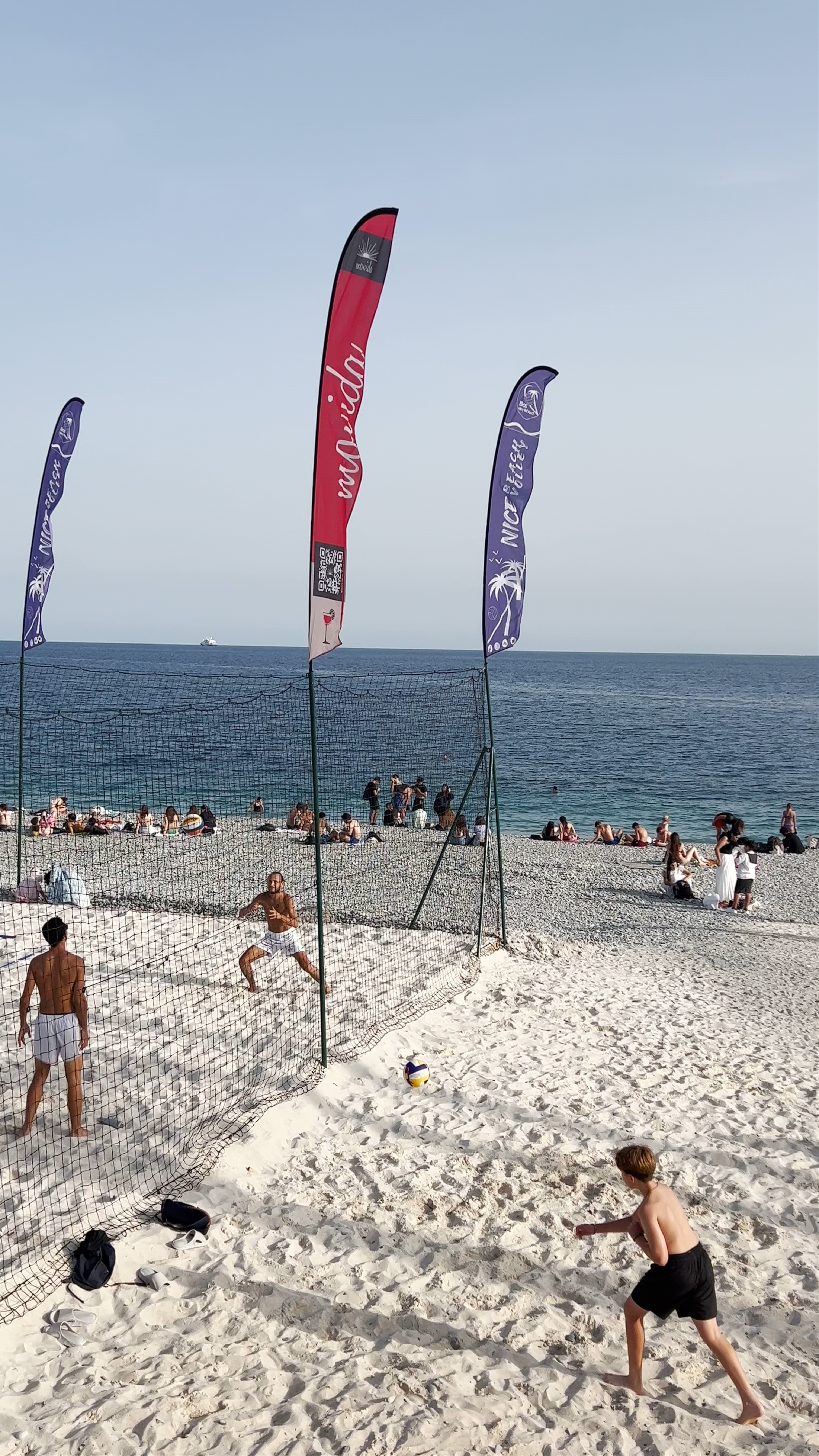 Beach Volleyball and Vibrant Coastal Life at Castel Plage, Nice