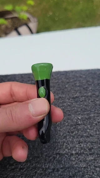 Preview pic of Jet black and jade green chillum