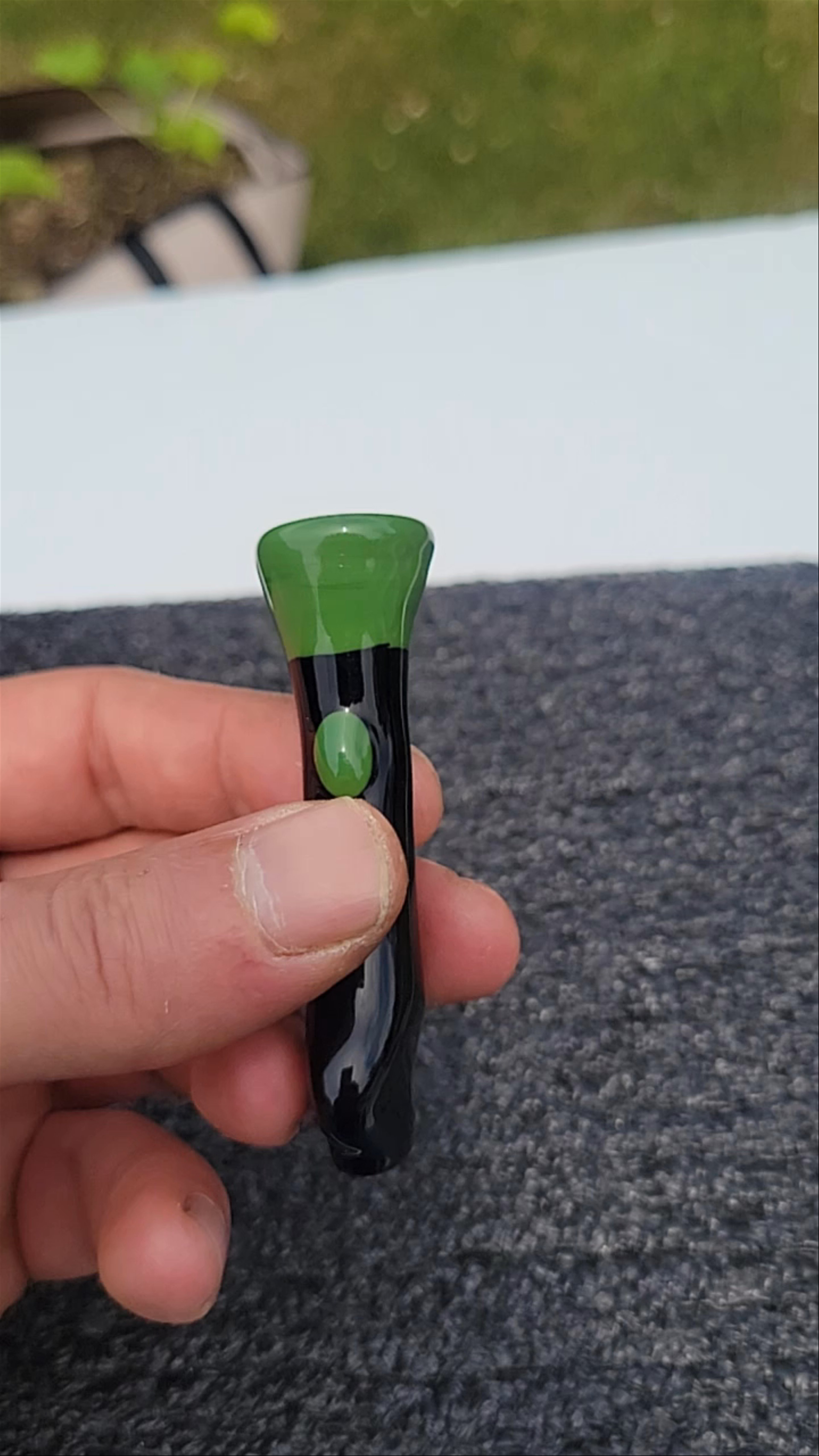 Preview pic of Jet black and jade green chillum