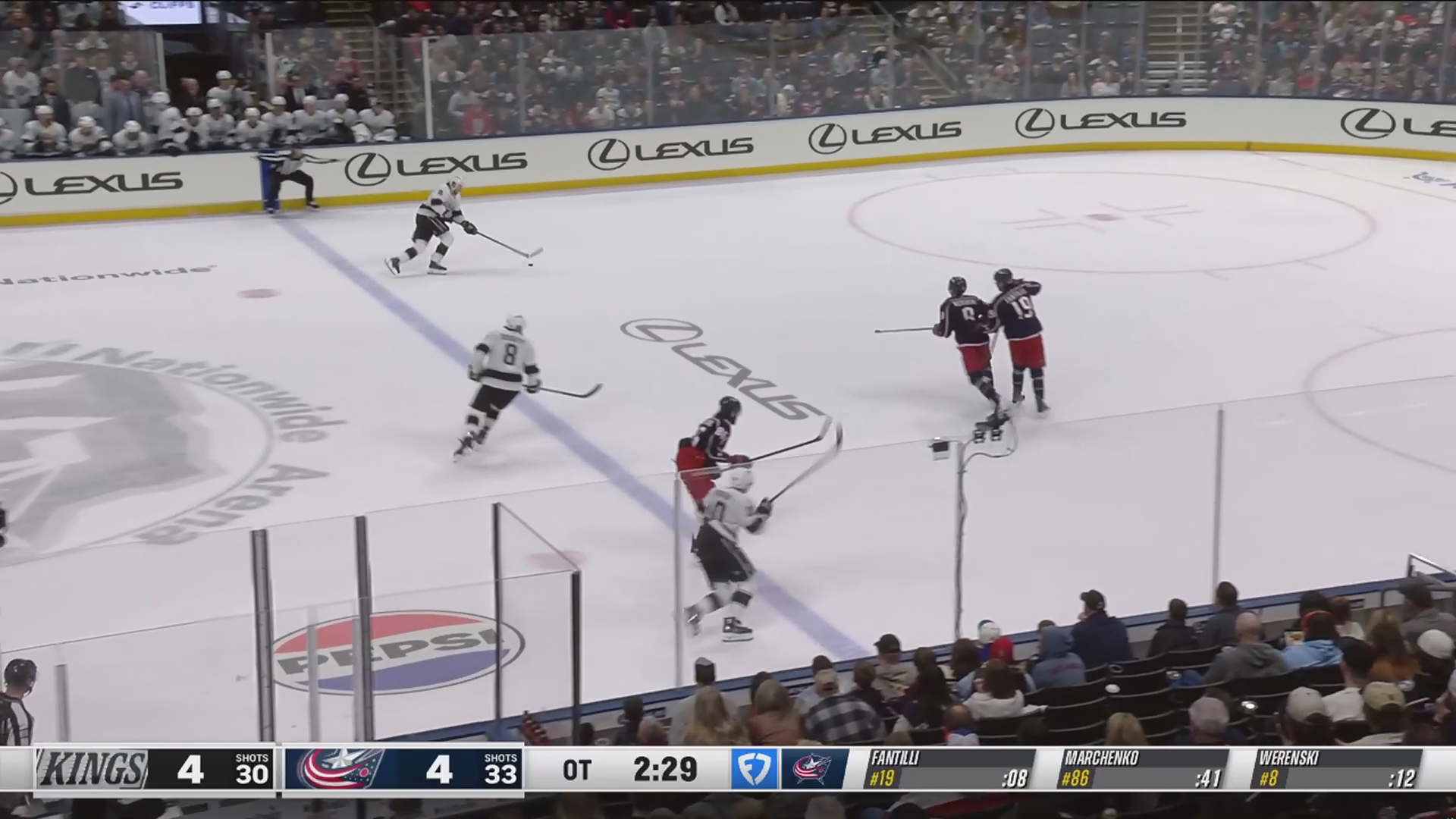 Kempe scores overtime winner as Kings defeat Columbus · Mar 9, 2026