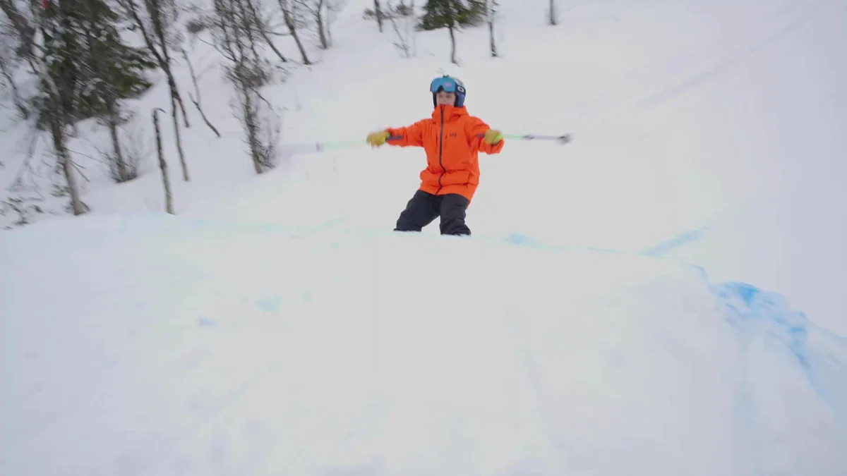 Kids skiing at a ski resort in Norway. 