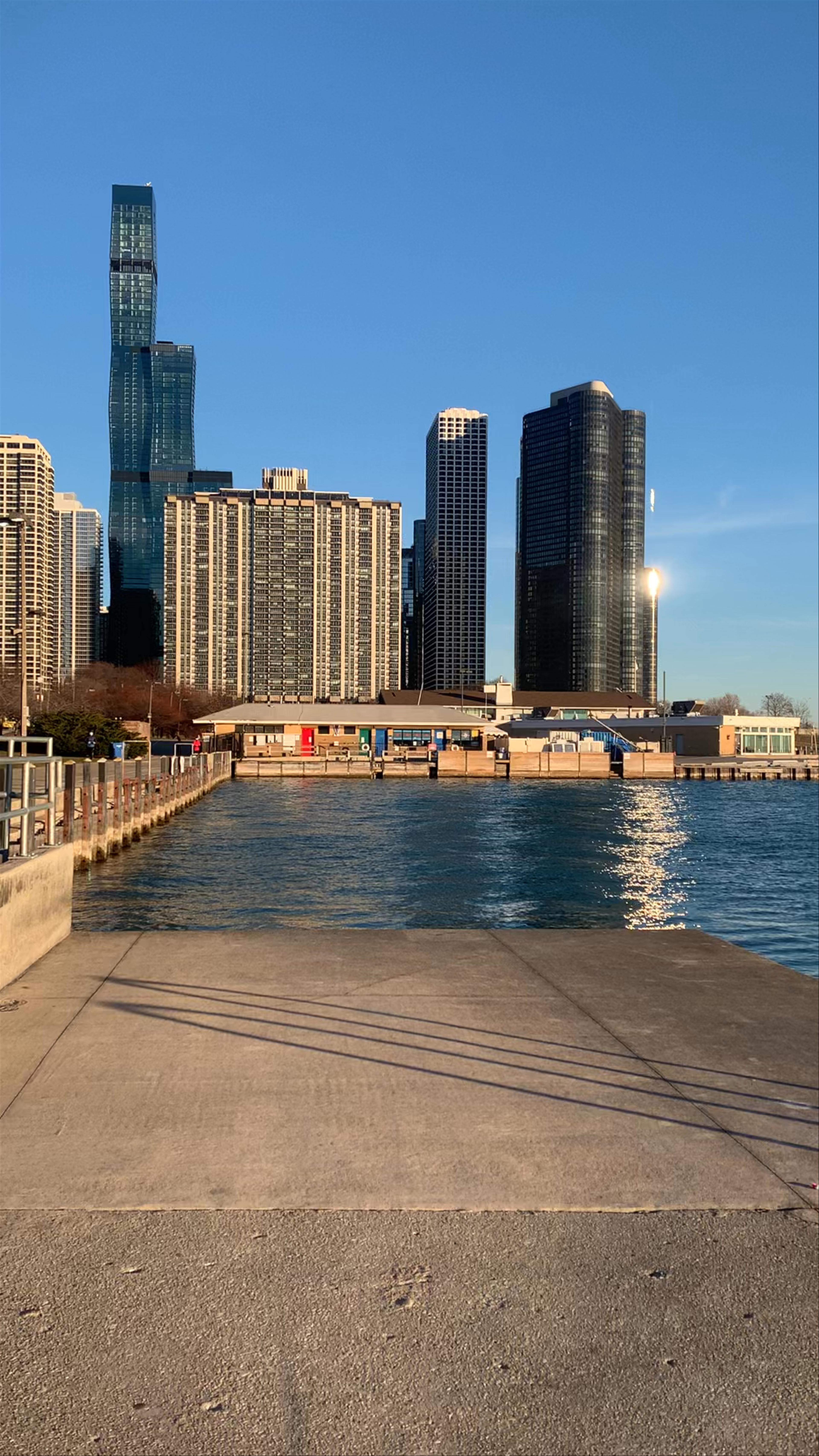 Lakefront Trail Serenity with Chicago Skyline Views