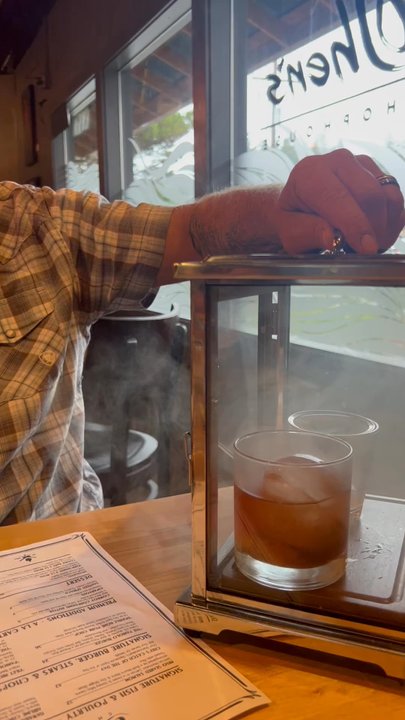 Oshen's Chophouse - Smoked old fashion with a twist.... Tequila! Soooo good & strong (: - Wine Bars Near Me - Gleneden Beach, Oregon