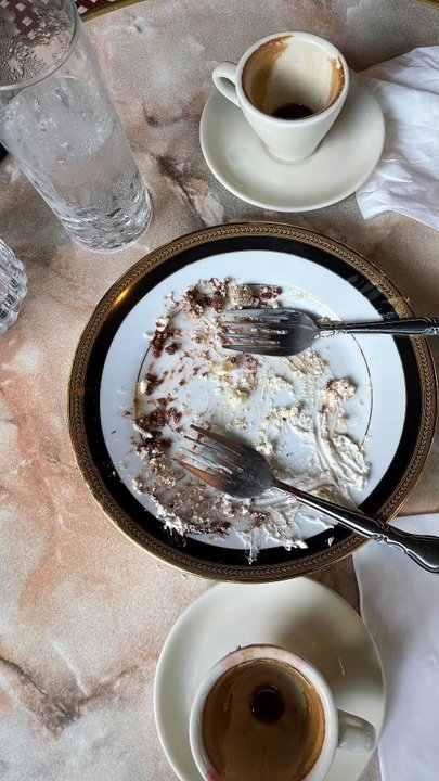 Cafe Intermezzo - Let's just say --the tiramisu cheesecake was absolutely delicious! Can't you tell? - Coffee & Tea Near Me - Dunwoody, Georgia