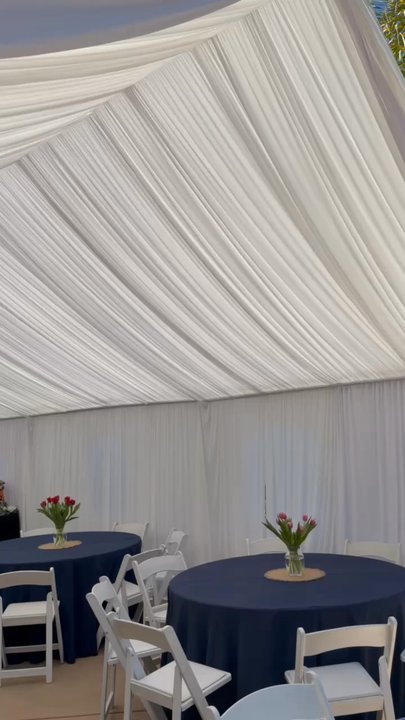 Guzman Party Rentals - Draping canopy is timeless and elegant - Party Equipment Rentals Near Me - Wildomar, California