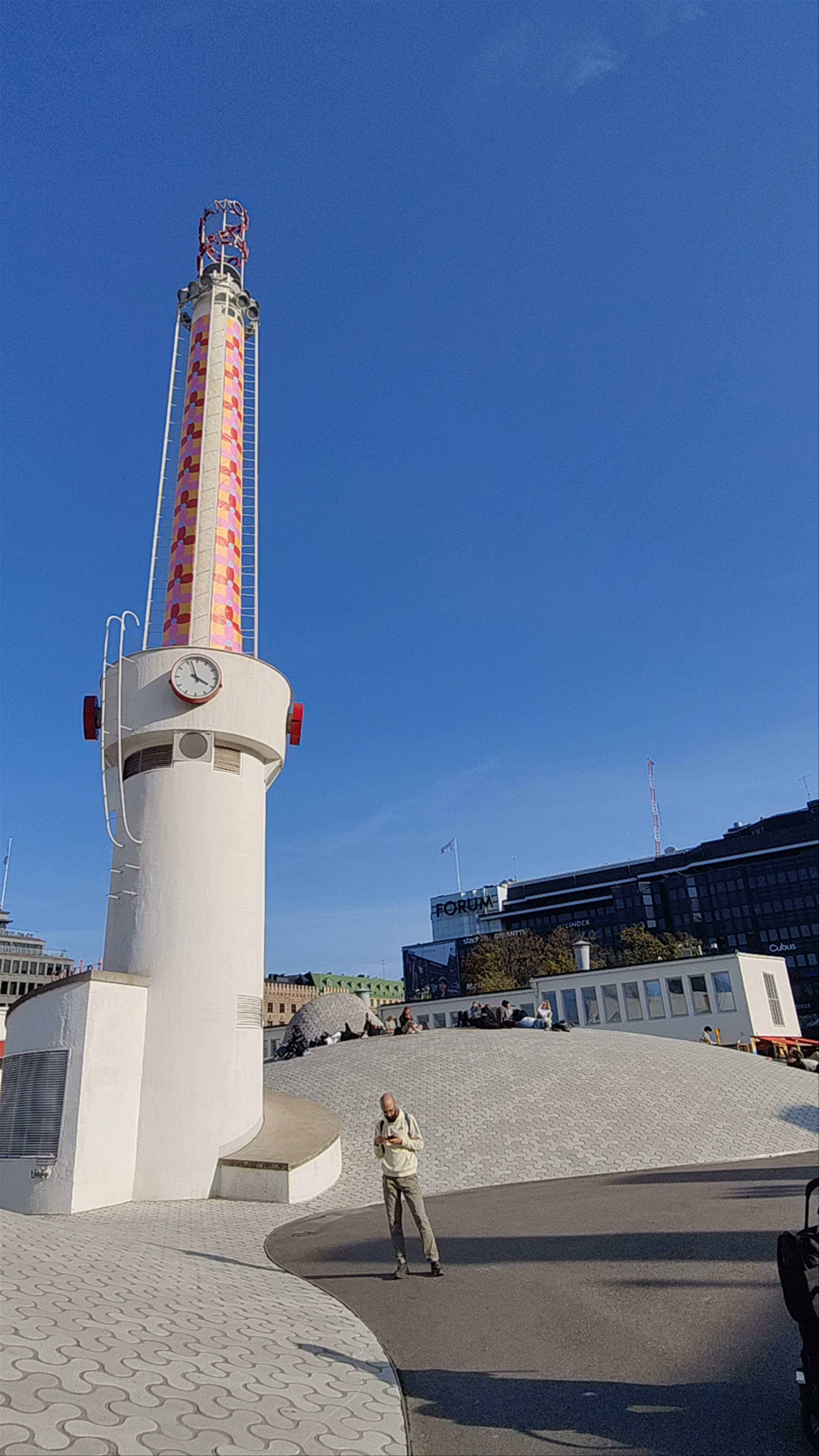 Sunlit Urban Playground at Lasipalatsi Square, Helsinki