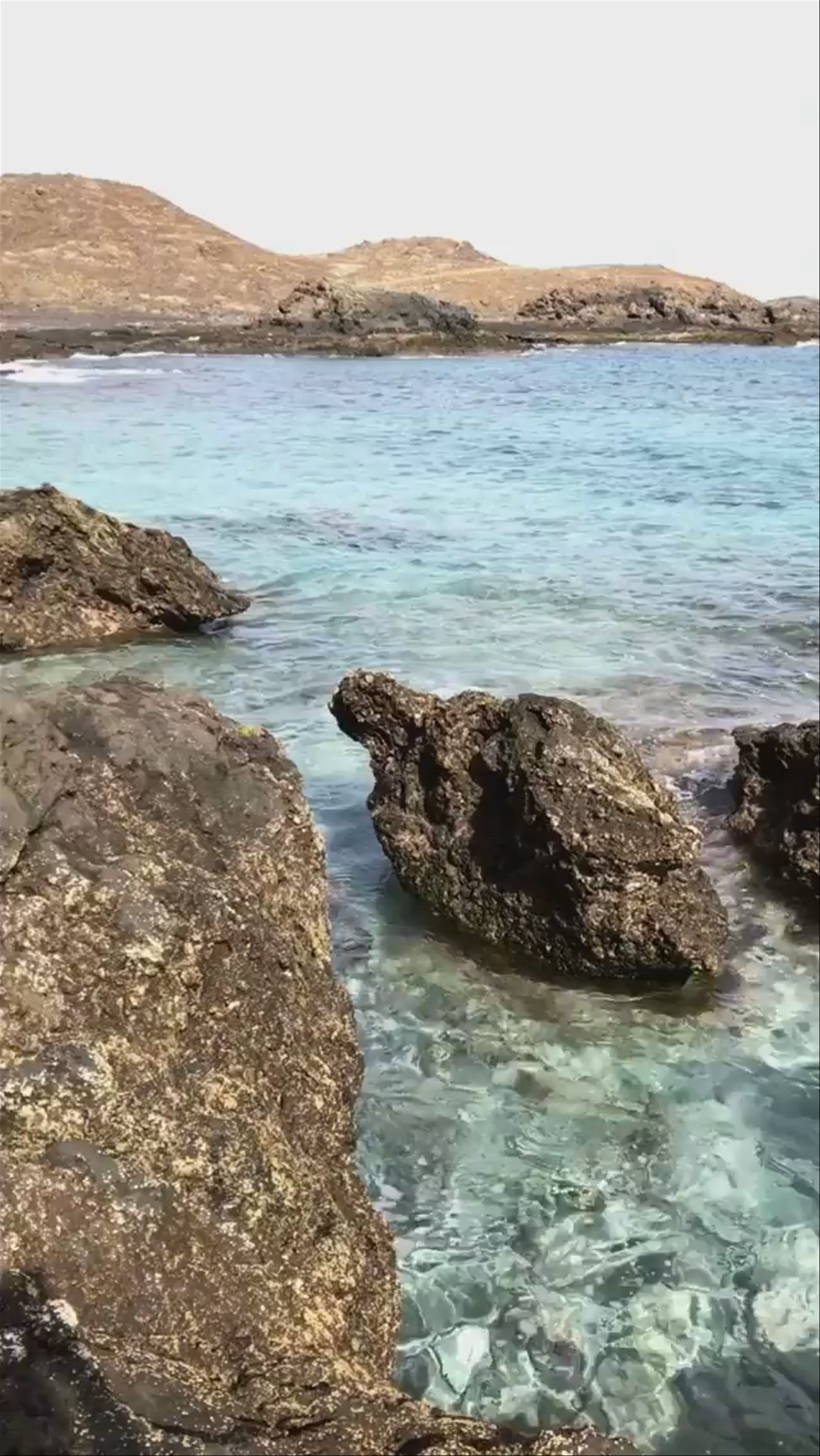 Pristine Rocky Shoreline at Isla de Lobos, Spain