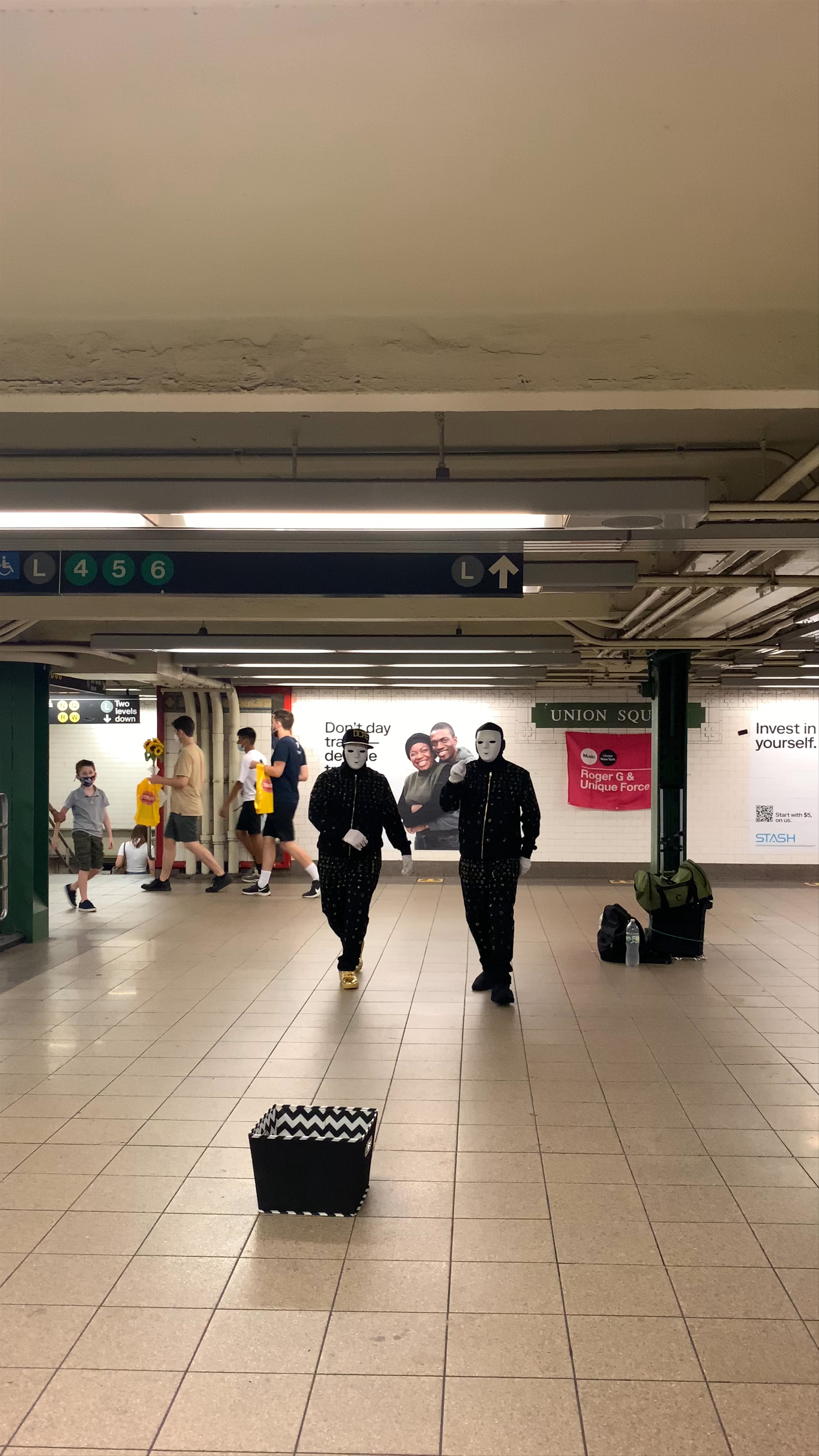 Masked Performers at Union Square Subway Station, New York
