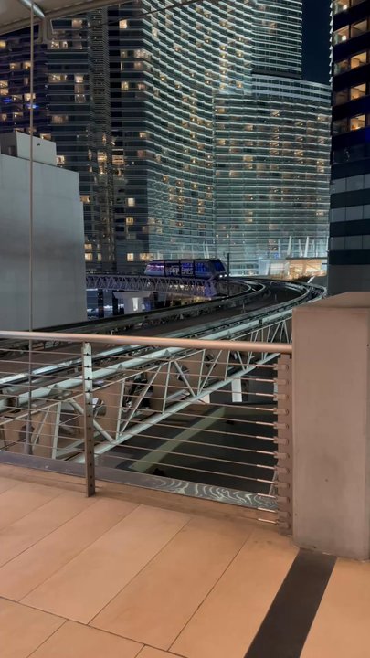 ARIA Express - Aria Express. Tram is located behind Park MGM and runs to the Bellagio. Free! Great views - Trains Near Me - Las Vegas, Nevada