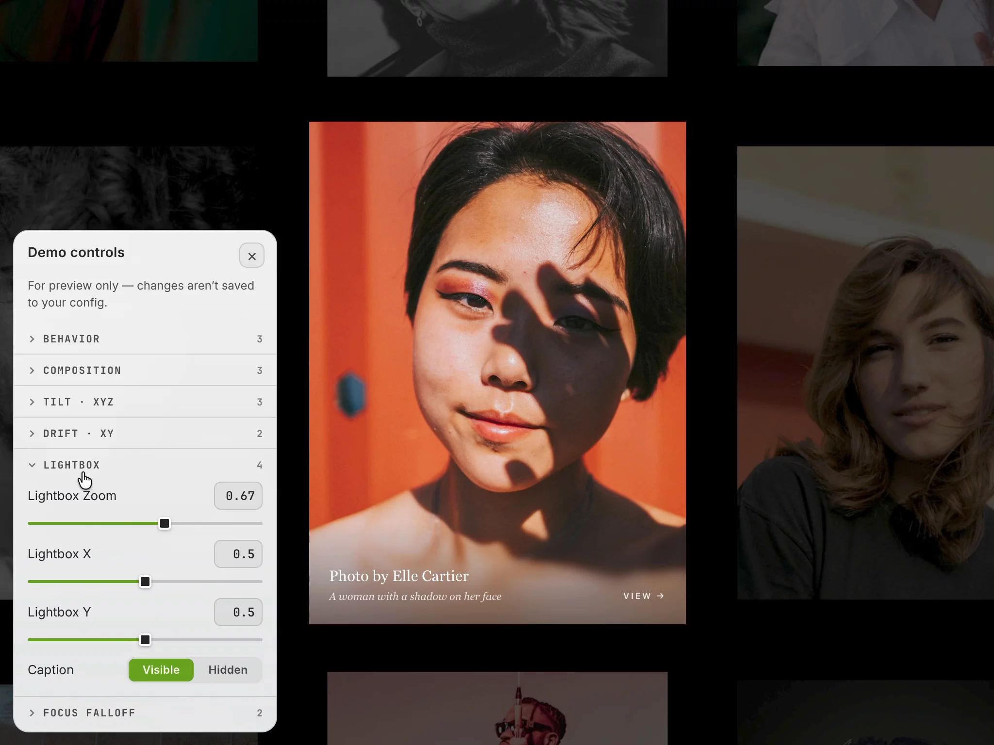 Just added a component control panel on the demo. so you can play around and see how far the component can meet your needs.Try it here https://framer.link/GIXxp4ZIt also helpful if you want to implement this component in your Framer site. As Framer only allow static preview of my component in the editor