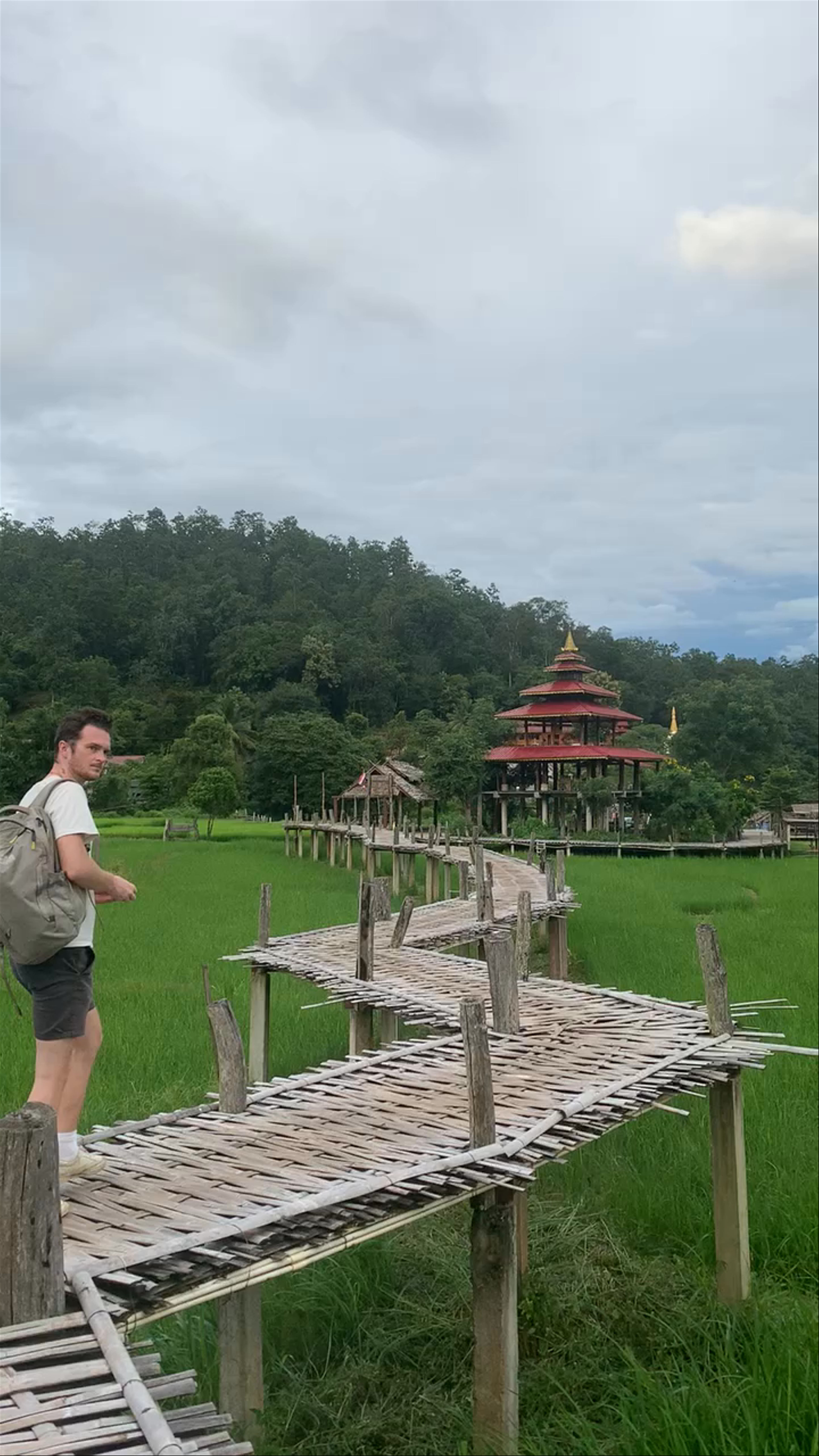 Bamboo Bridge Pai: Serene Walk Through Lush Rice Fields in Northern Thailand