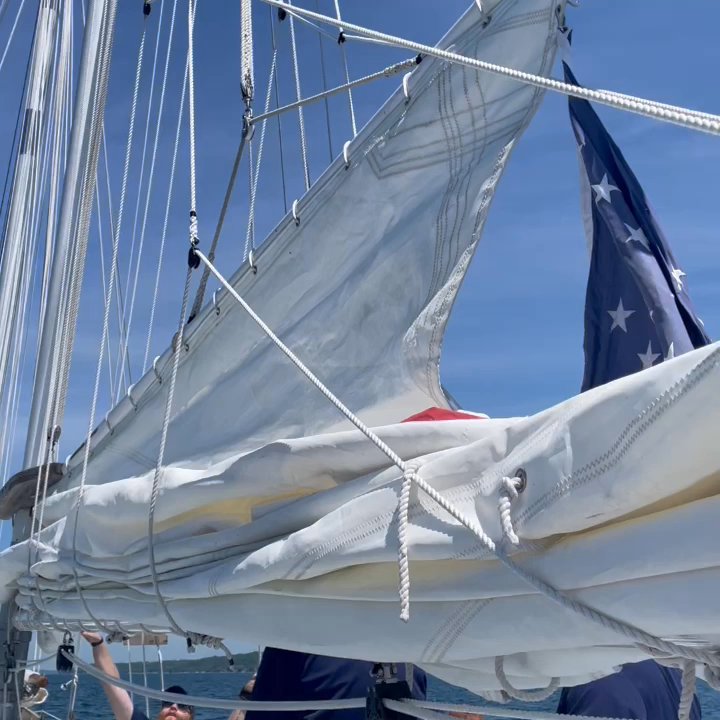 Wind Dancer Traverse City Tours - Sails going up - Boat Tours Near Me - Traverse City, Michigan