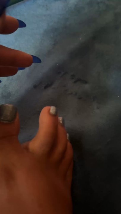 Delray Nails & Spa - My half painted feet with my lumpy bumpy acrylic and half painted nails - Nail Salons Near Me - Delray Beach, Florida
