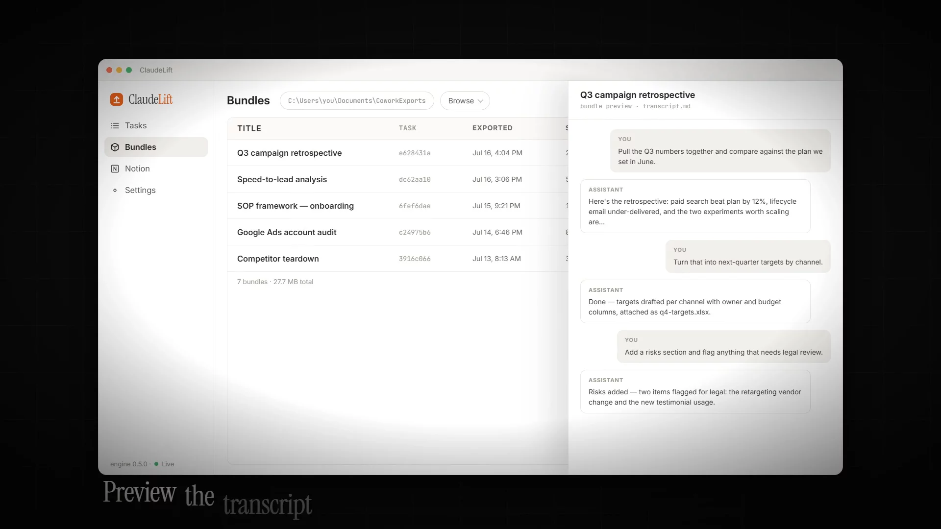 ClaudeLift - Git For Cowork image 1