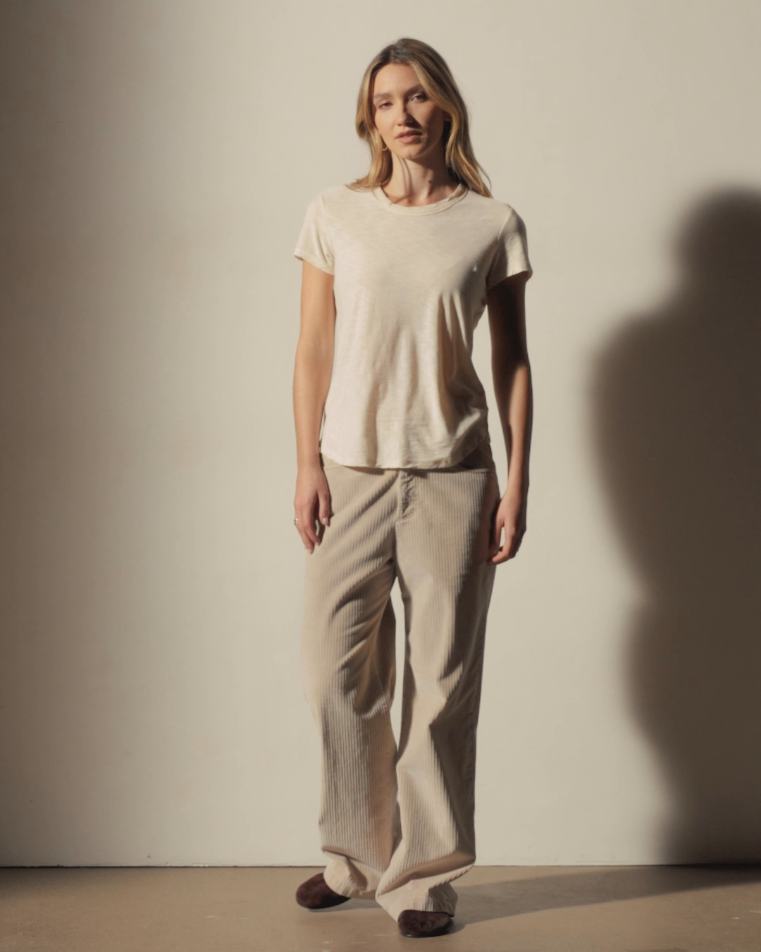 Sheer Slub Crew Neck Tee - Melon | James Perse Los Angeles