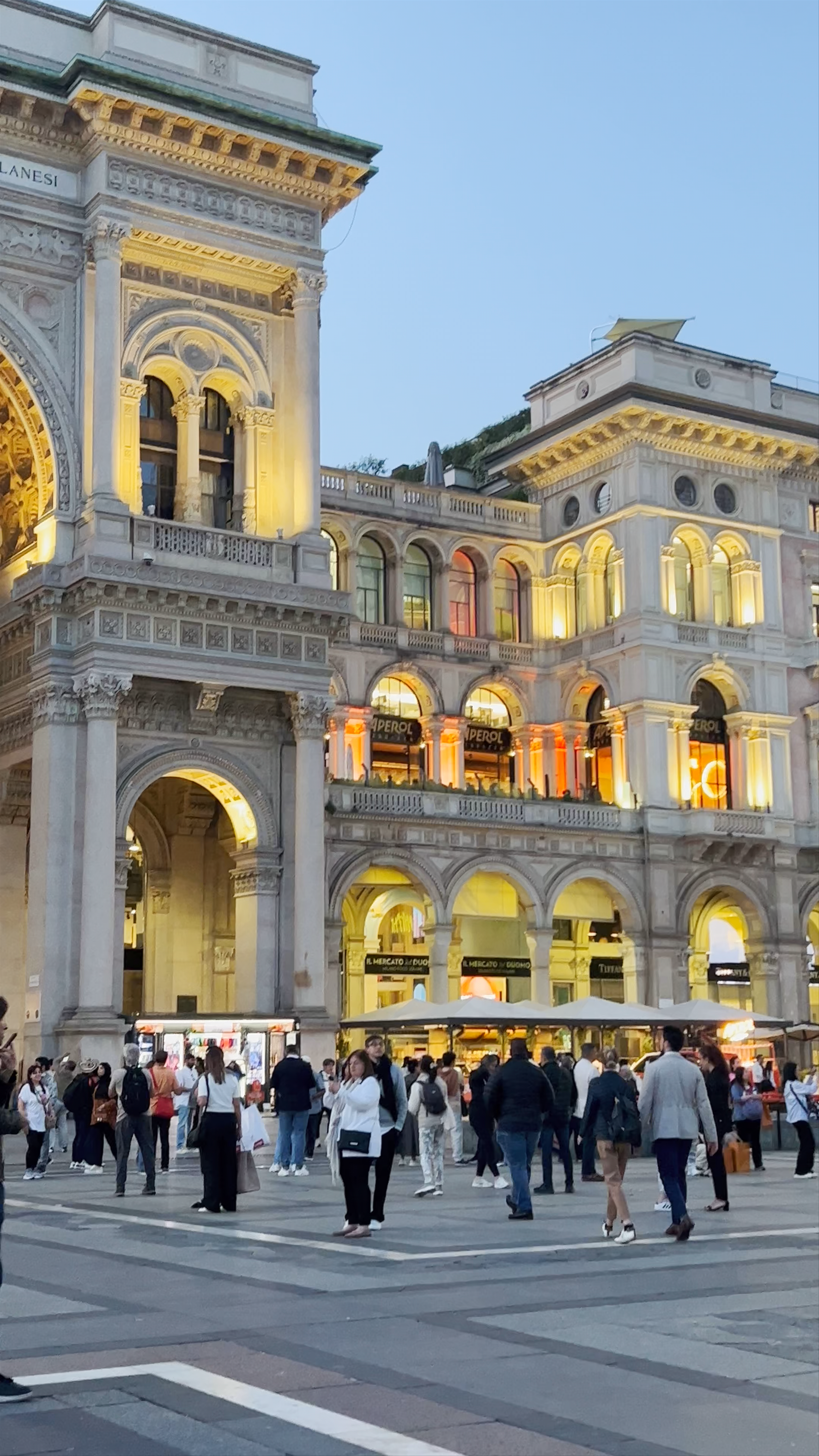 Evening at Vittorio Emanuele II, Piazza del Duomo, Milan