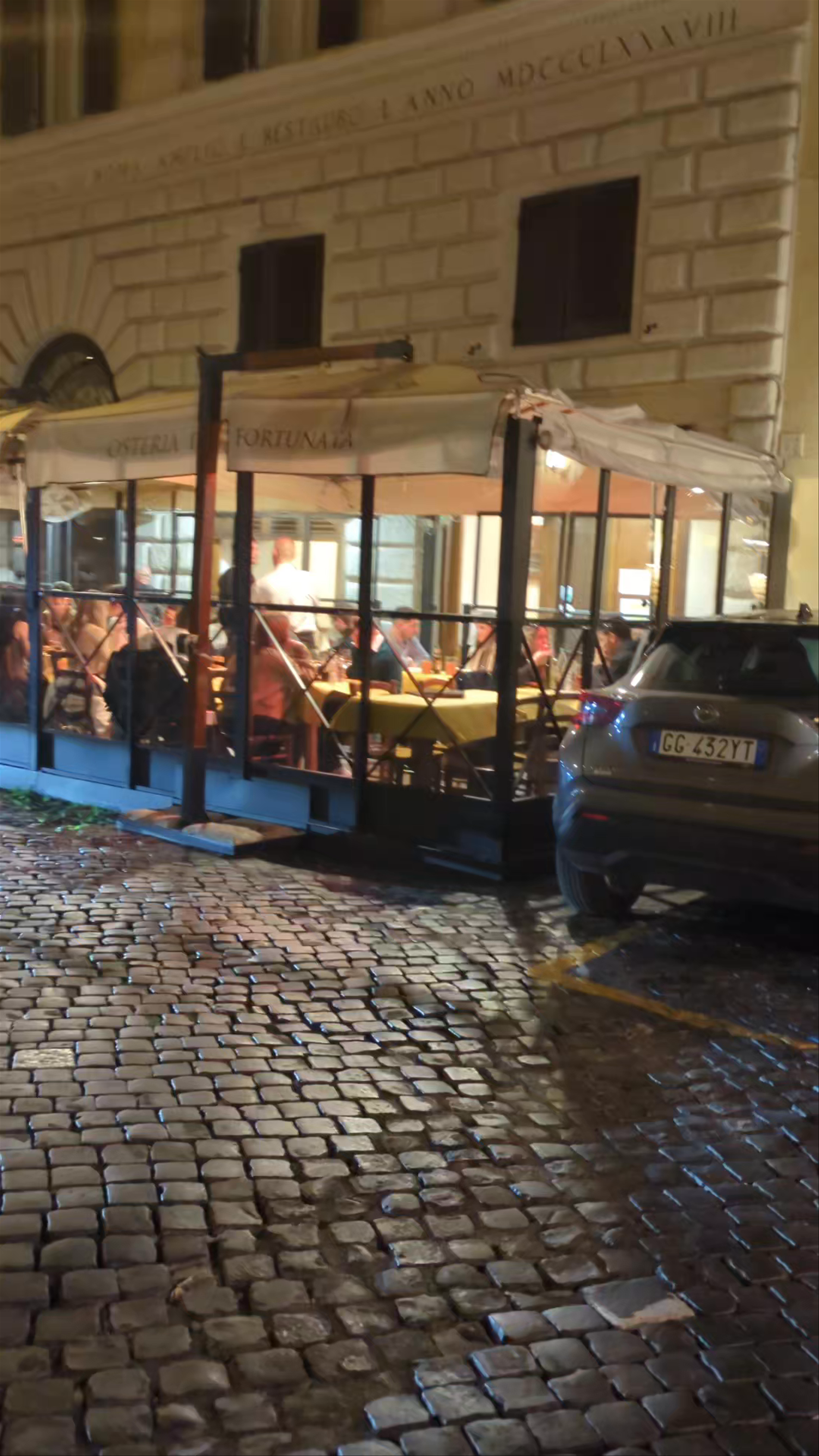 Osteria da Fortunata - Authentic Italian Dining in Rome at Night