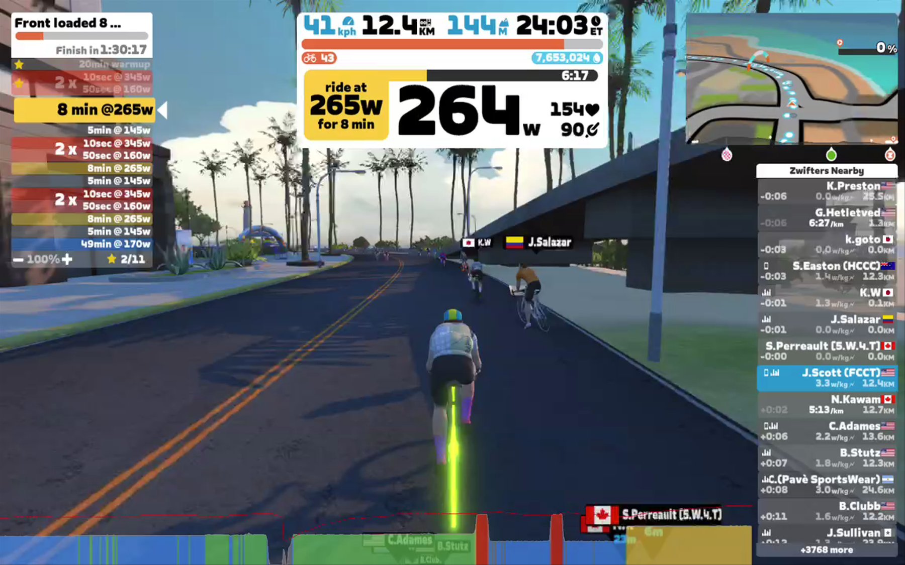 Zwift - Front loaded 8 minute threshold in Watopia