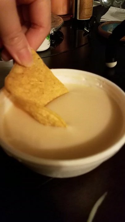 Cosmic Cantina - Disgusting watered down queso.  It tasted like evaporated milk and water - Mexican Near Me - Chapel Hill, North Carolina