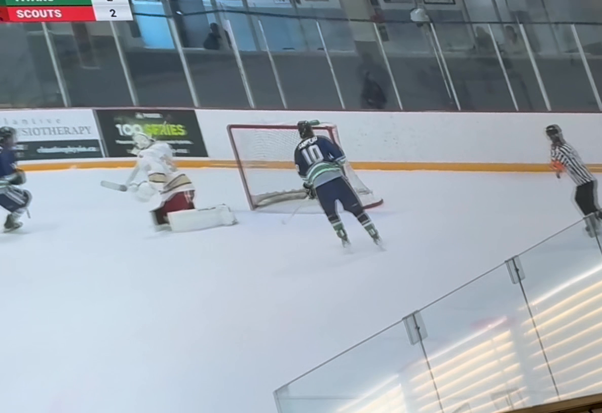 Blake O'Dempsey's nice wrist Shot up stairs |Three Hills Titans Highlights