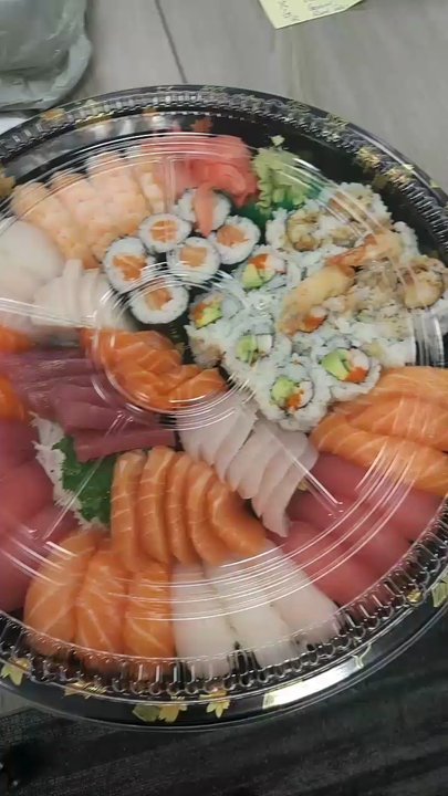 Sushi 4 U - Full spread! Large and medium platter, lots of gyoza, avocado and seaweed salads, edamame, etc. - Sushi Bars Near Me - Mississauga, Ontario