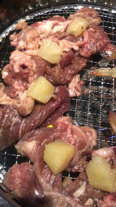 Iron Age - Cooking Bulgogi (Hawaiian) & shrimp. Fun & tasty! - Korean Near Me - Catonsville, Maryland