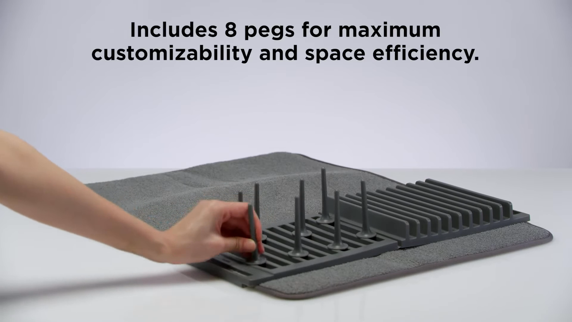 Udry Drying Mat with Peg - Charcoal