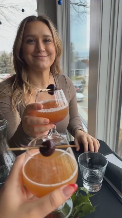 The Beacon - amaretto sour and view - New American Near Me - Petoskey, Michigan