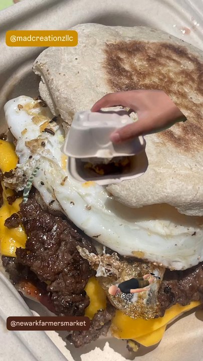 MAD Creationz - Sausage Breakfast Smash (subbed w/Angus Beef) - Food Trucks Near Me